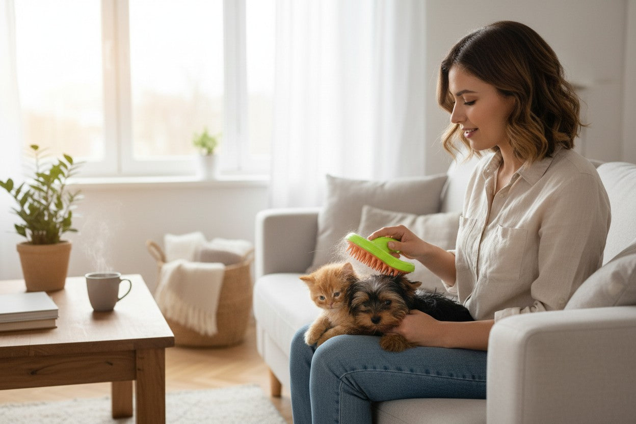 Cepillo a Vapor para Mascotas 3 en 1